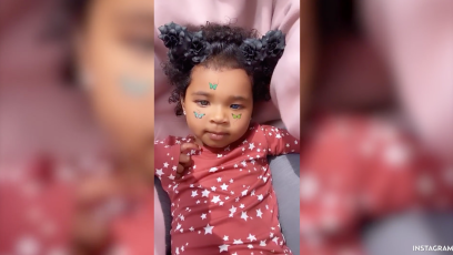 True Thompson Plays With a Butterfly Filter on Instagram