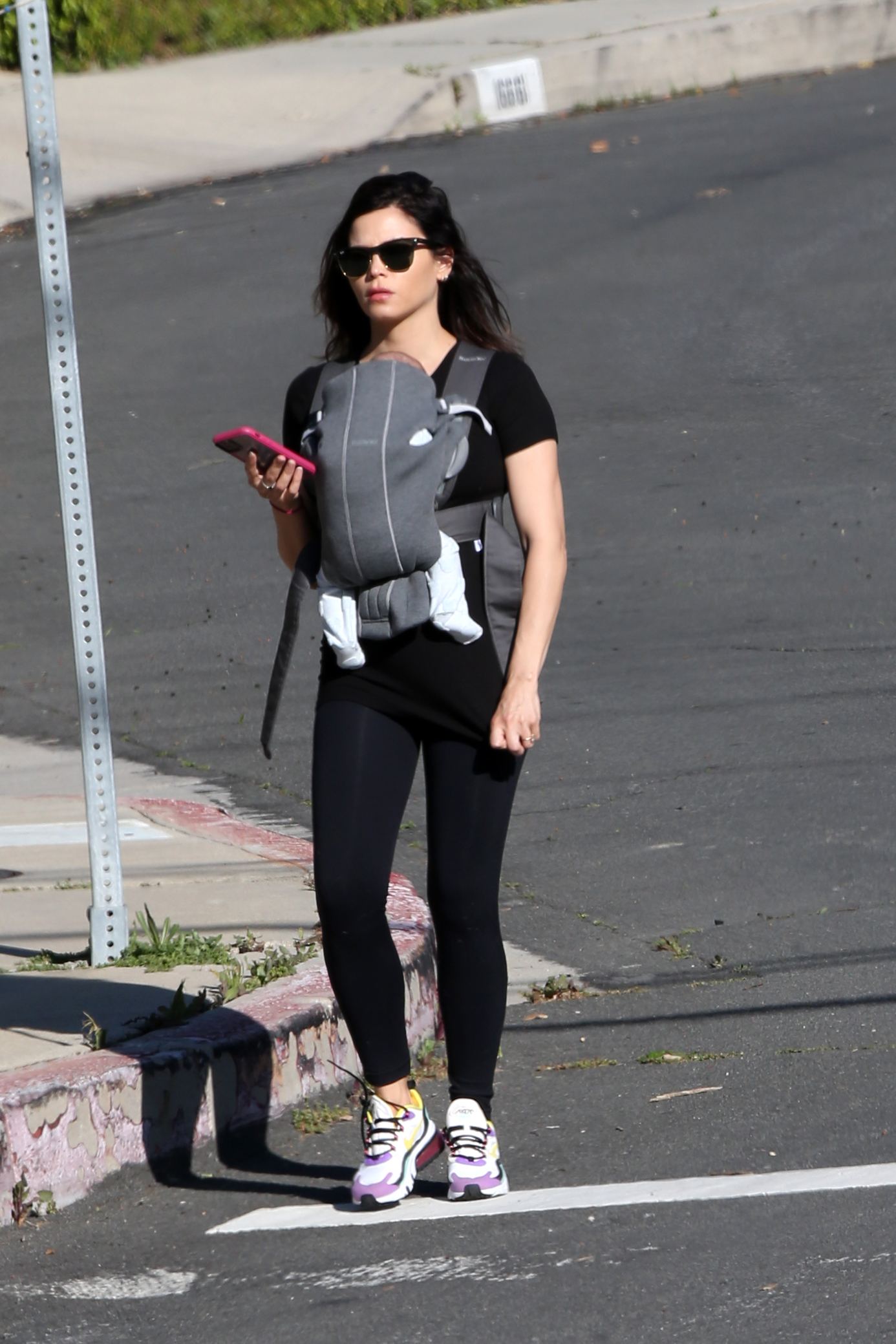 Jenna Dewan walking with her new son Callum