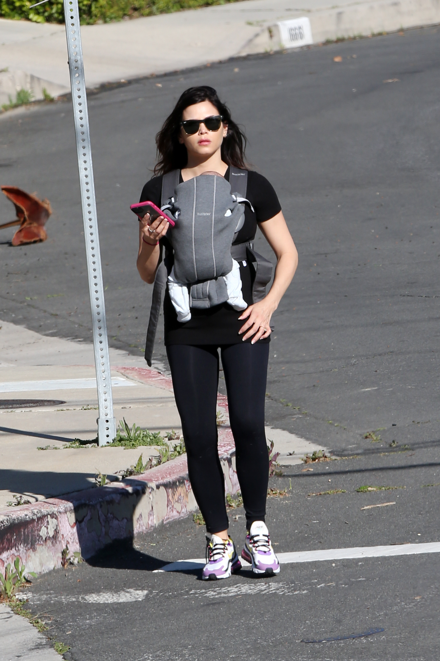 Jenna Dewan walking with her new son Callum