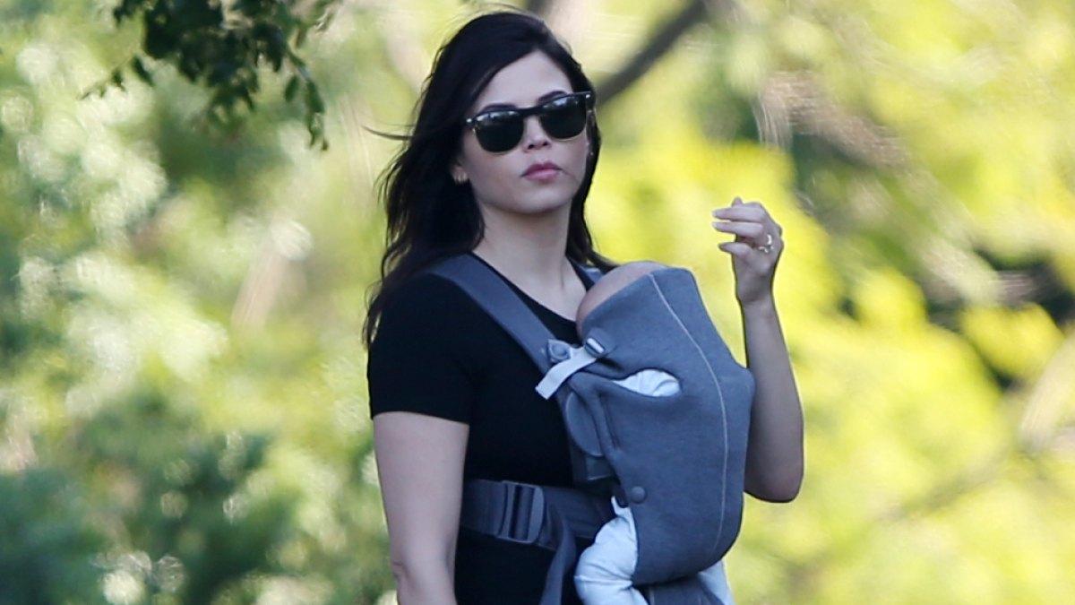 Jenna Dewan walking with her new son Callum