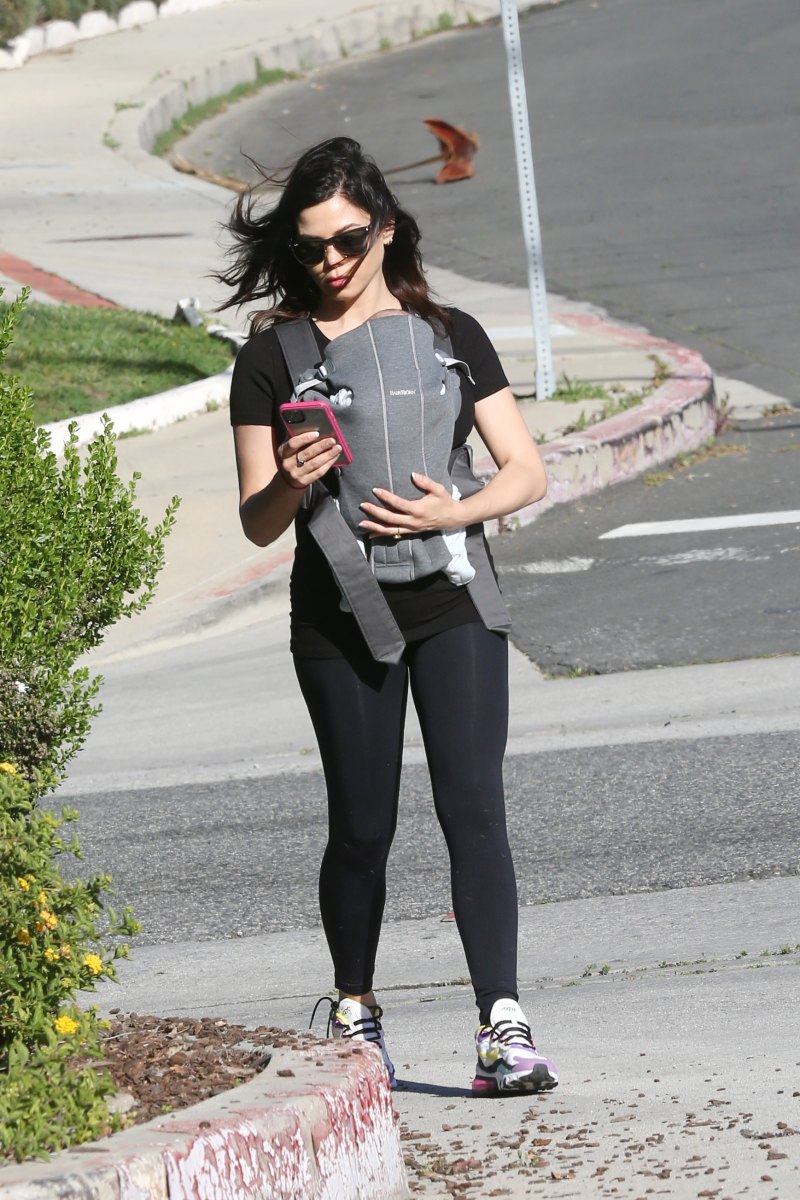 Jenna Dewan walking with her new son Callum