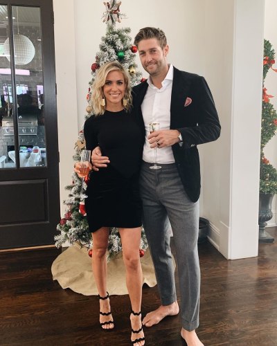 Kristin Cavallari Smiles in Black Dress and Strappy Heels With Jay Cutler in Grey Jeans and Blazer