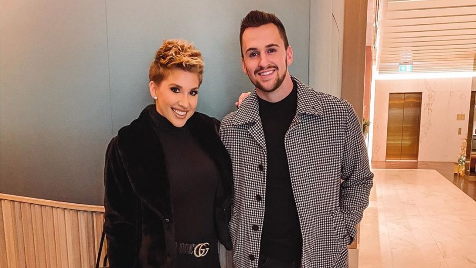 Savannah Chrisley Wears All Black Outfit With fiance Nic Kerdiles in Black Outfit and Checkered Coat