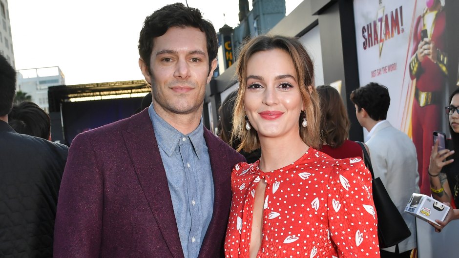 Leighton Meester Smiles in Red Dress on Red Carpet With Husband Adam Brody in Purple Suit