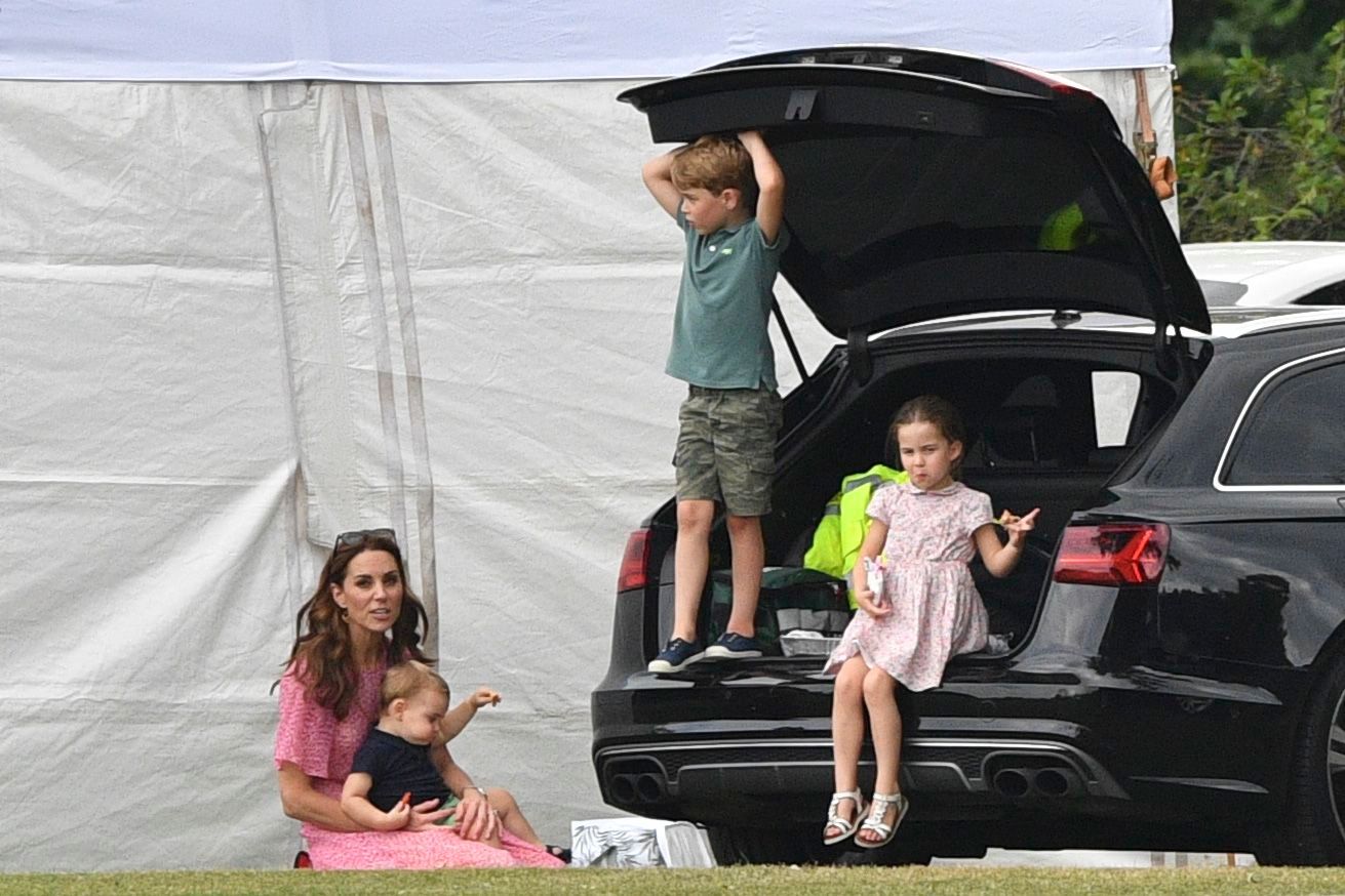 Catherine Duchess of Cambridge with Prince Louis, Princess Charlotte and Prince George King Power Royal Charity Polo Day, Billingbear Polo Club, Wokingham, UK - 10 Jul 2019