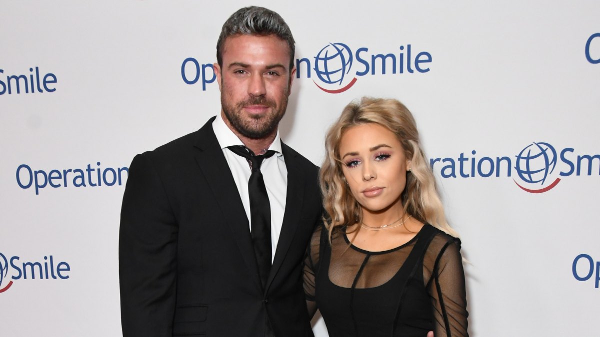 Bachelor Nation Alum Chad Johnson Wears Black Suit With Arm Around Ex Girlfriend Annalise Mishler