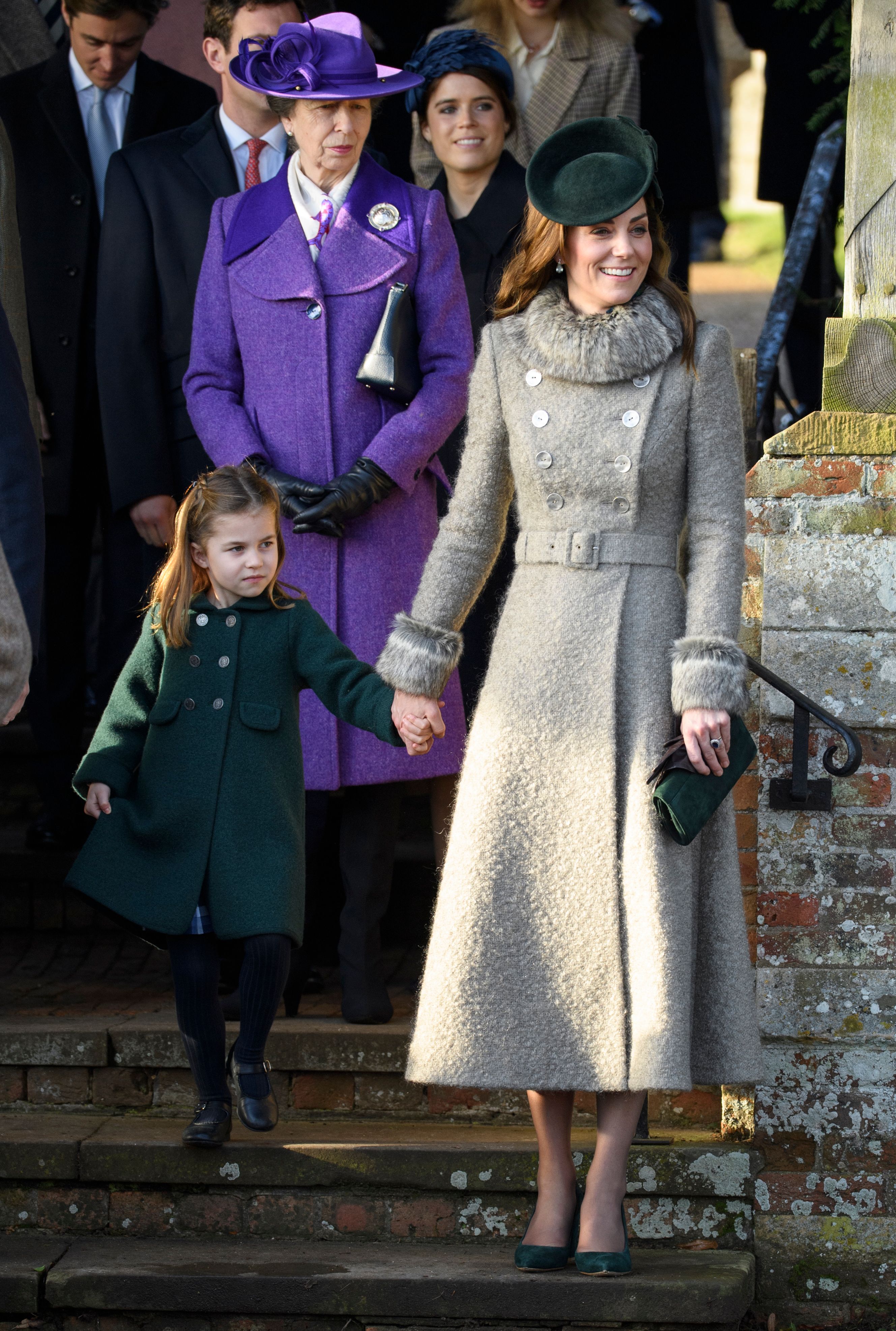 Princess Charlotte and Catherine Duchess of Cambridge at St Mary Magdalene Church Christmas Day church service, Sandringham, Norfolk, UK