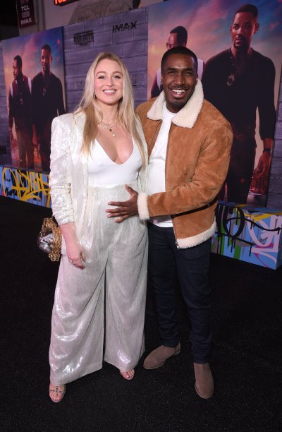 Pregnant Iskra Lawrence Wears All White While Boyfriend Philip Payne Holds Baby Bump