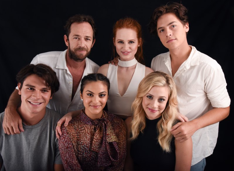 Luke Perry, K.J. Apa, Madelaine Petsch, Camila Mendes, Cole Sprouse and Lili Reinhart Riverdale Cast Photo 2016