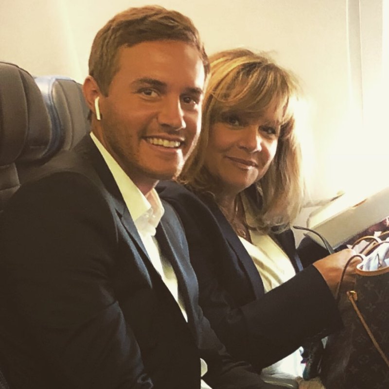 Bachelor Peter Weber Smiles on Plane With mom Barbara Weber