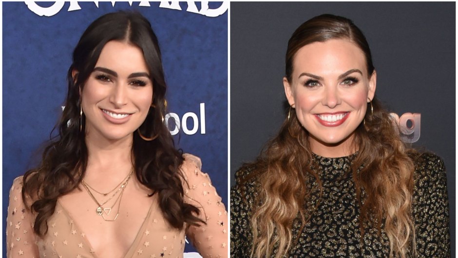 Bachelor Alum Ashley Iaconnetti Wears Nude Dress With Sheer Star Cover Bachelorette Hannah Brown Wears Cheetah Print Sparkly Dress With Hair Half up