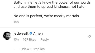 Jed Wyatt Shades Ex-Fiancee Hannah Brown After N-Word Controversy on Mike Johnson's Post