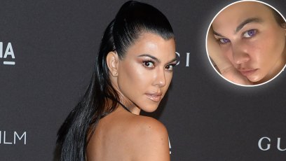 Kourtney Kardashian Posts a Fresh-Faced Selfie While Rocking a Sports Bra and Underwear in Bed
