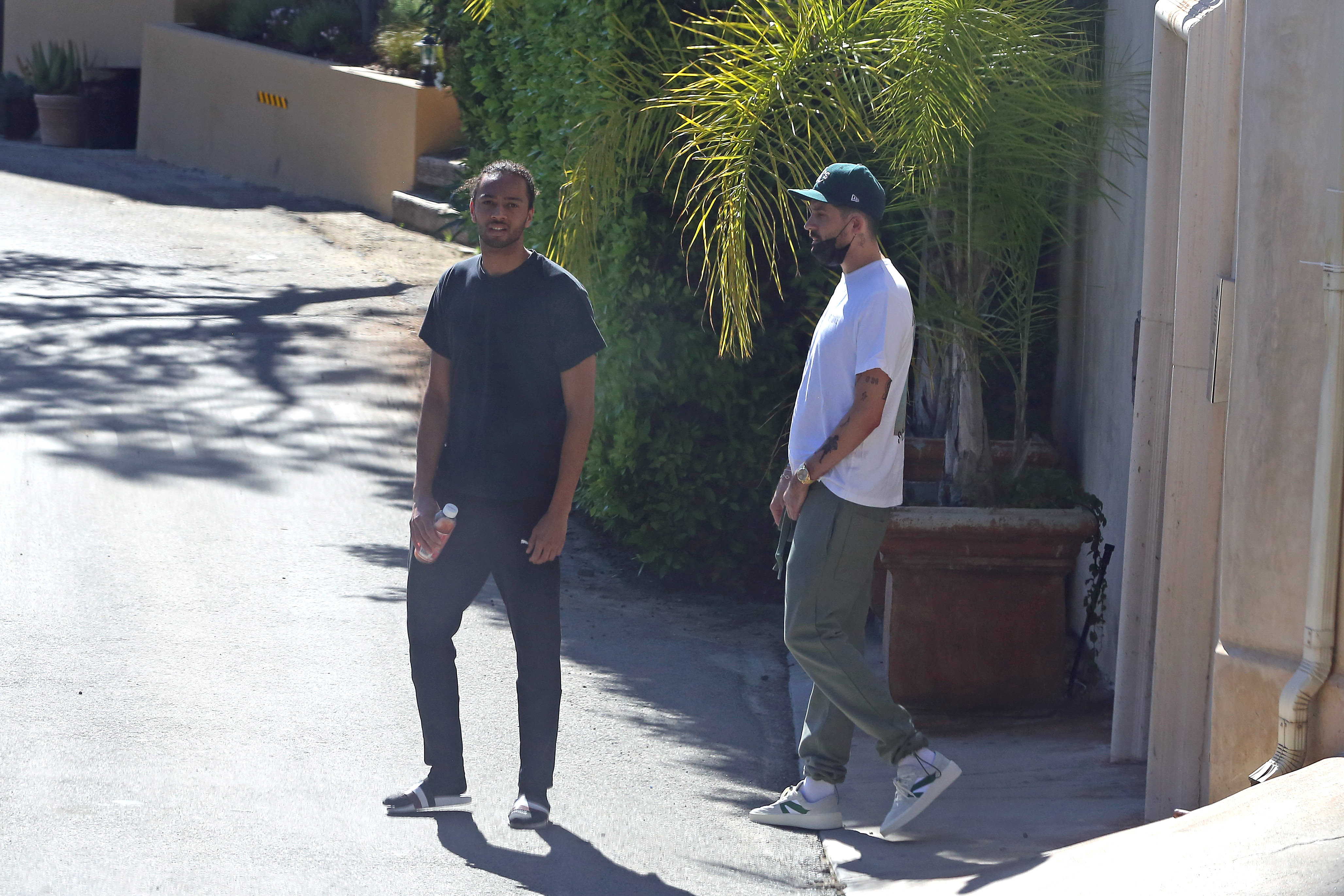 G Eazy Hangs Outside of His Home With Friend