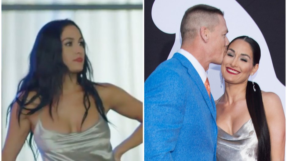 Nikki Bella Wears Silver Cowl Neck Dress Fighting With Artem Chigvintsev on Total Bellas and on Date With John Cena