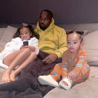 Kim Kardashian snuggles with baby Chicago, Saint and North in cute pic