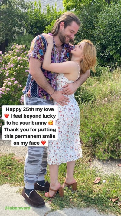 Ariel Winter Wears Flowered Dress and Hugs Boyfriend Luke Benward for His 25th Birthday