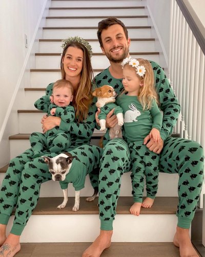 Jade Roper and Tanner Tolbert Wear Matching Pajamas With Daughter Emerson and Son Brooks