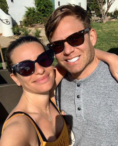 Lea Michele and Husband Zandy Reich taking a selfie