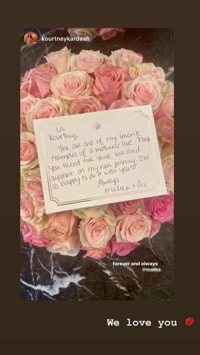 Malika Haqq Sends Bouquet of Pink Roses to Kourtney kardashian and Thanks Her For Motherhood Support