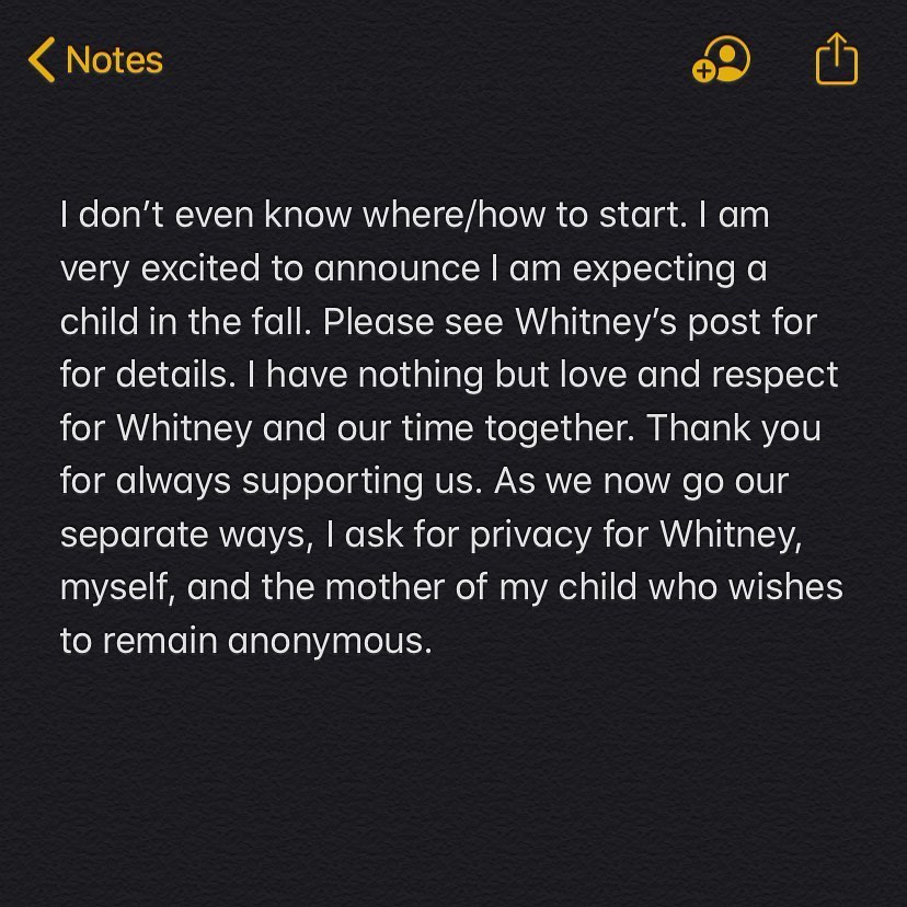 Chase Severino Announces He's Expecting a Baby With Ex Girlfriend After Whitney Way Thore Ends Engagement Split