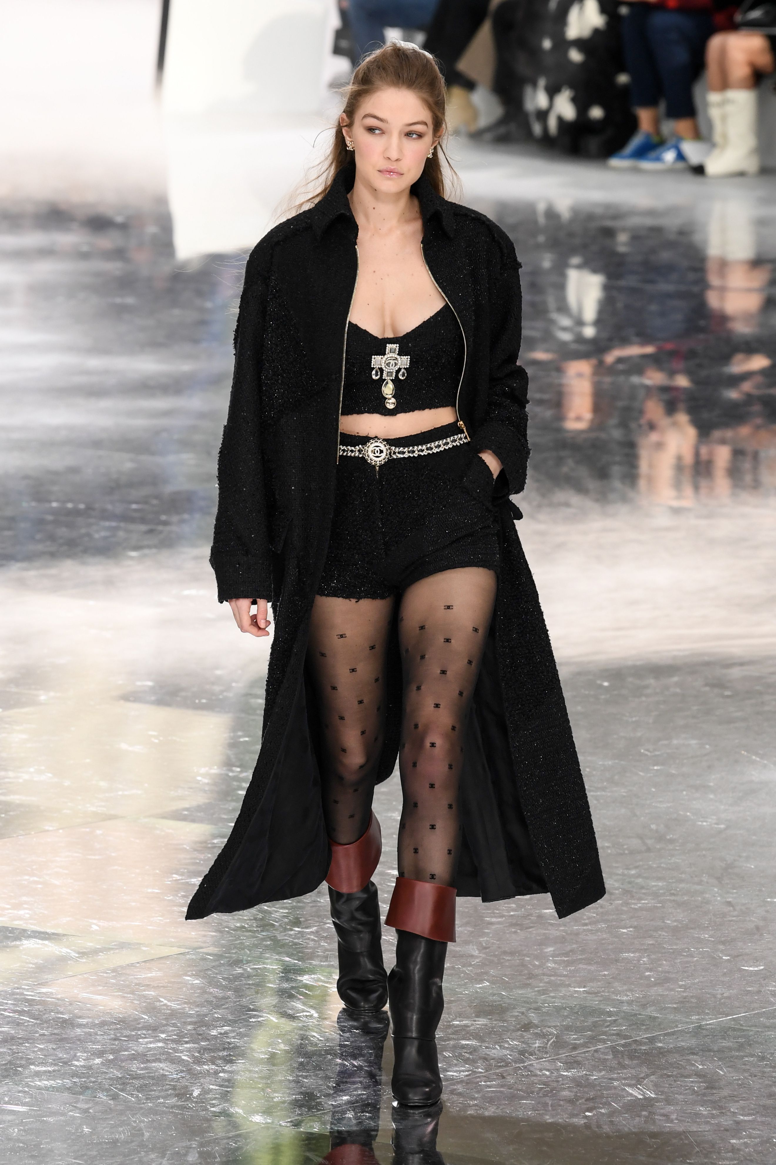 Gigi Hadid Pregnant Walking in Chanel Fashion Show