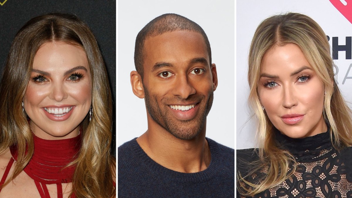 Bachelorette Hannah Brown Wears Red Cutout Dress Bachelor Matt James Smiles in Headshot Bachelorette Kaitlyn Bristowe Wears Black Sheer Lace Dress