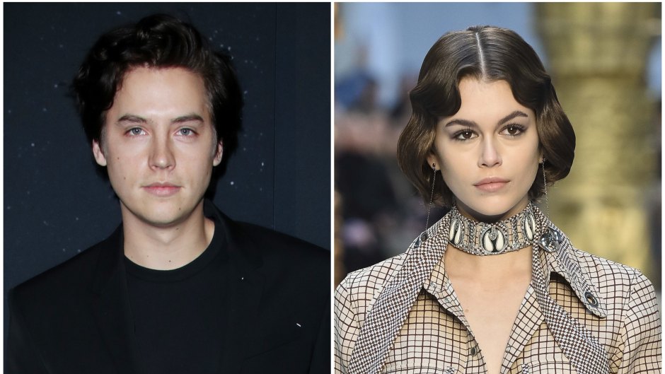 Cole Sprouse Wears All Black Suit and Kaia Gerber Walks the Runway
