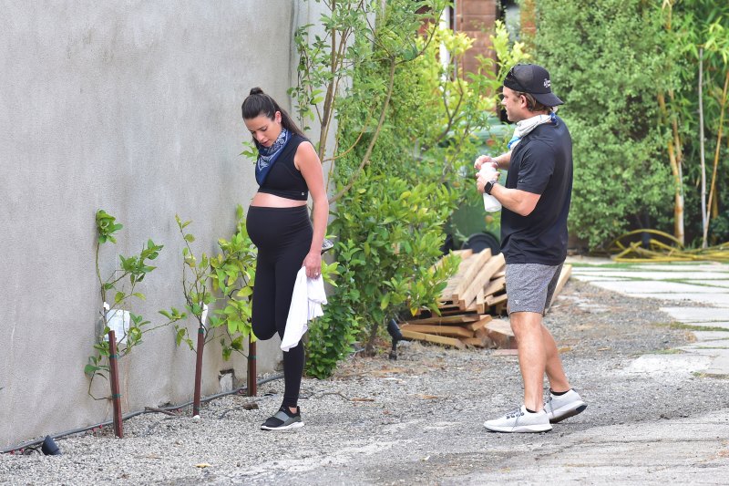 Lea Michele Cradles Baby Bump on Walk With Zandy Reich