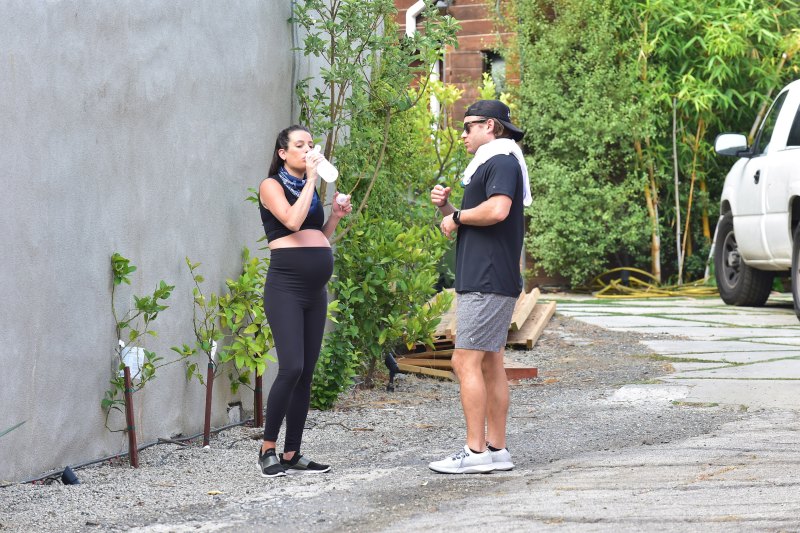 Lea Michele Cradles Baby Bump on Walk With Zandy Reich