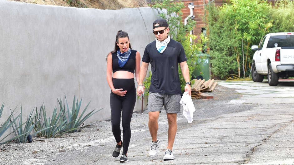 Lea Michele Cradles Baby Bump on Walk With Zandy Reich