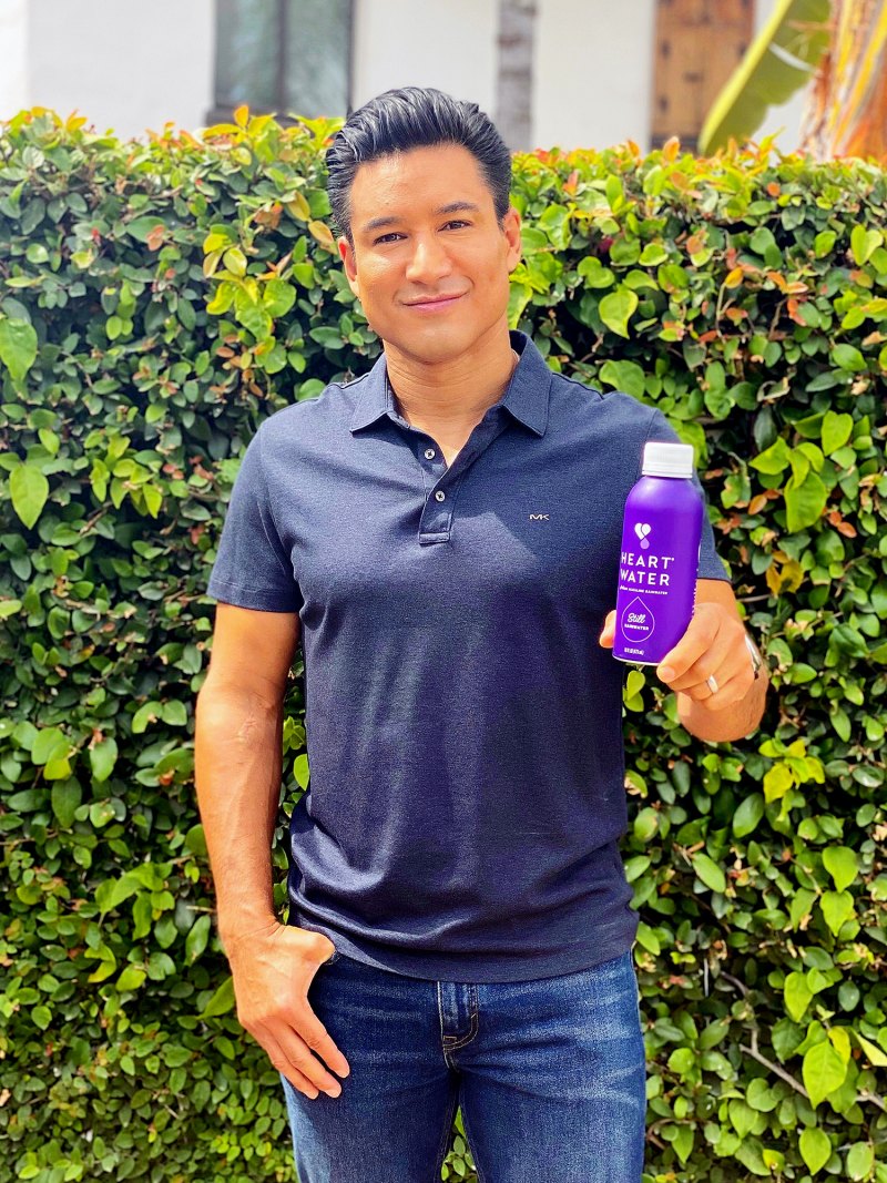 Mario Lopez Hydrating with Heart Water alkaline rainwater