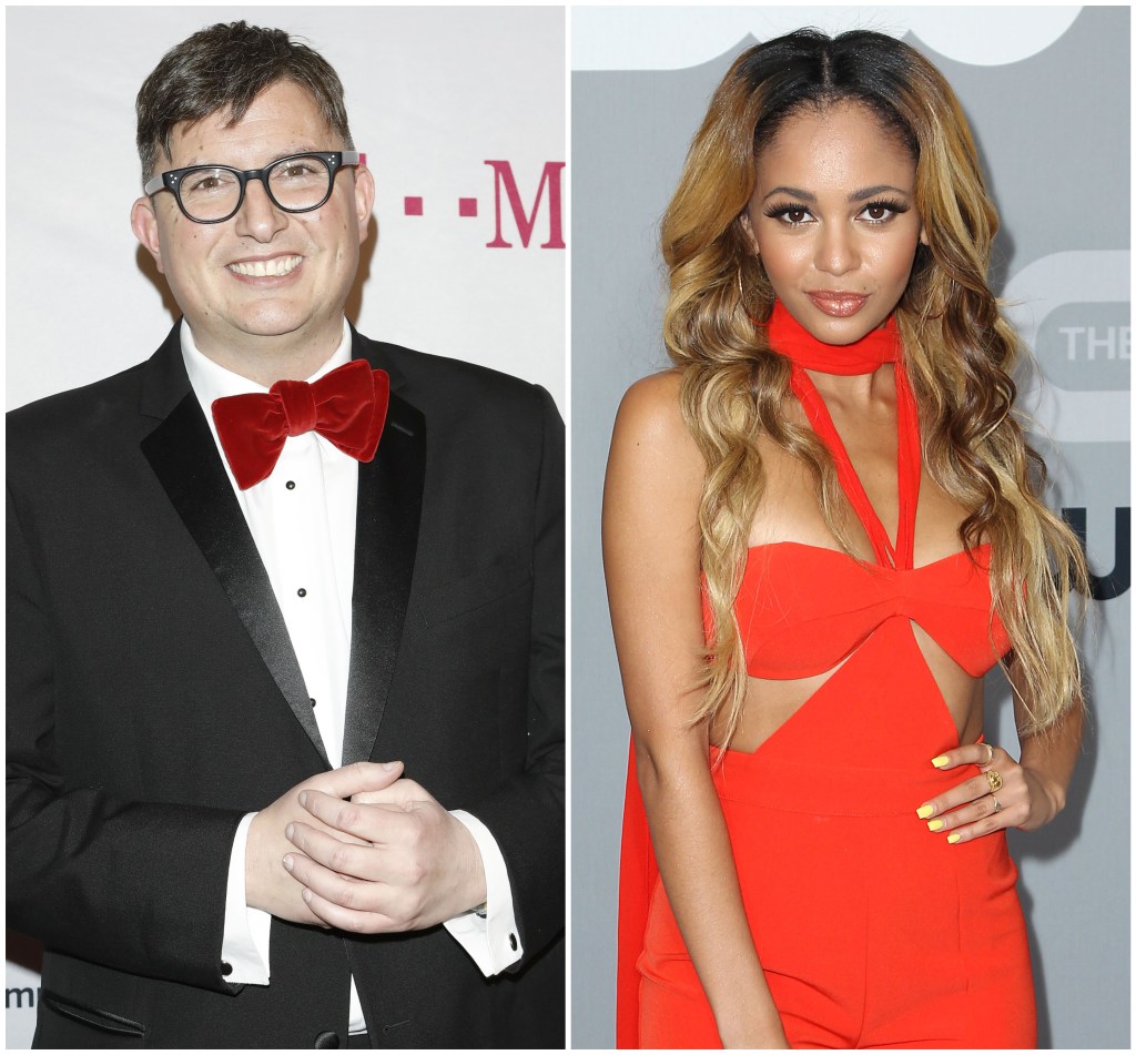 'Riverdale' Creator Roberto Aguirre-Sacasa Wears suit With Red Bow Tie Vanessa Morgan Smiles in Orange Cut Out Dress