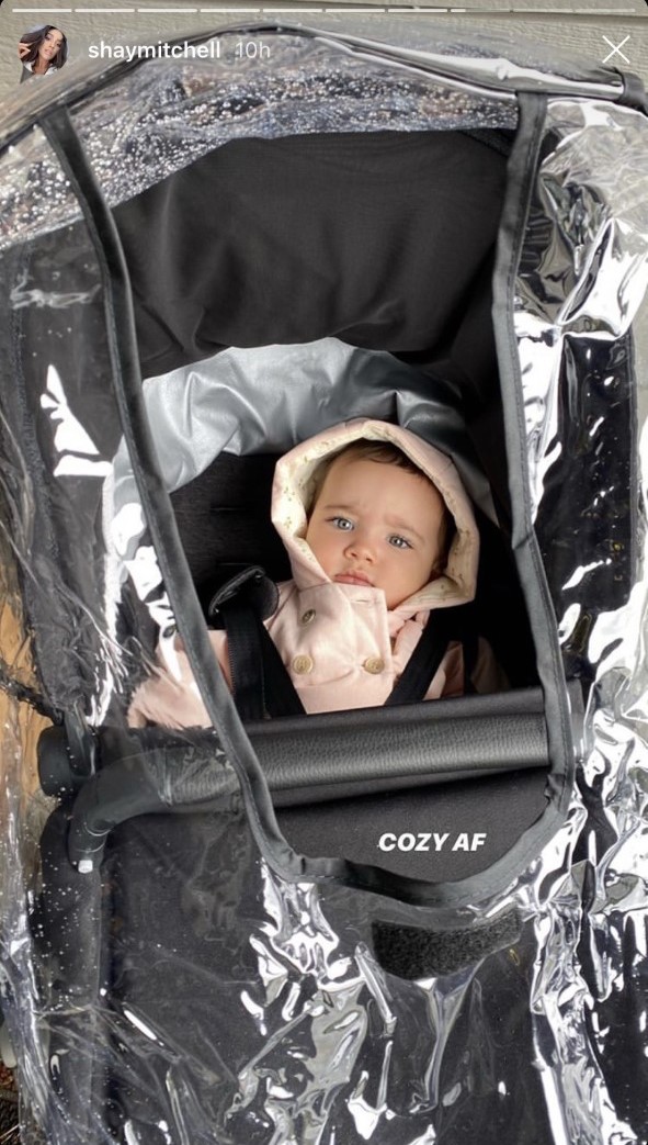 Shay mitchell daughter atlas cutest photos cozy af