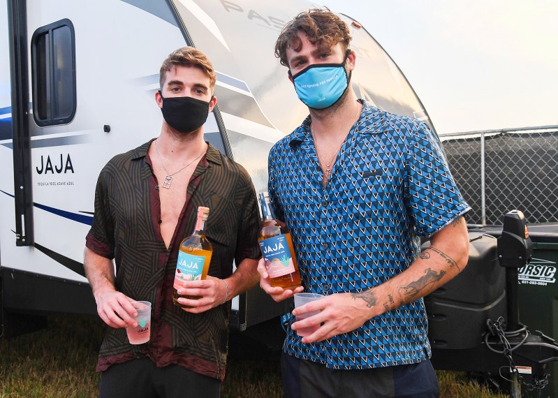 Andrew Taggart and Alex Pall of The Chainsmokers Wearing Face Masks at Safe & Sound Drive-In Concert Fundraiser Presented by JAJA Tequila