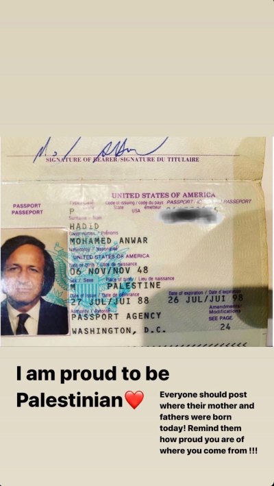 Bella Hadid Posts Dad's Passport Photo