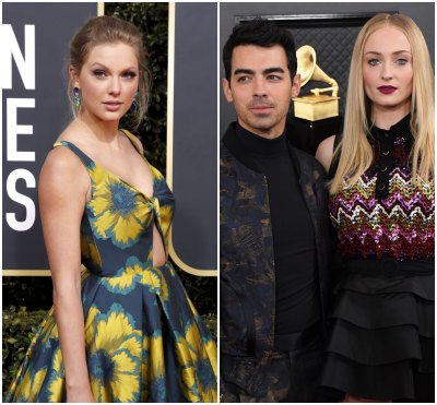 Taylor Swift Sends Joe Jonas and Sophie Turner Baby Gift Split Image