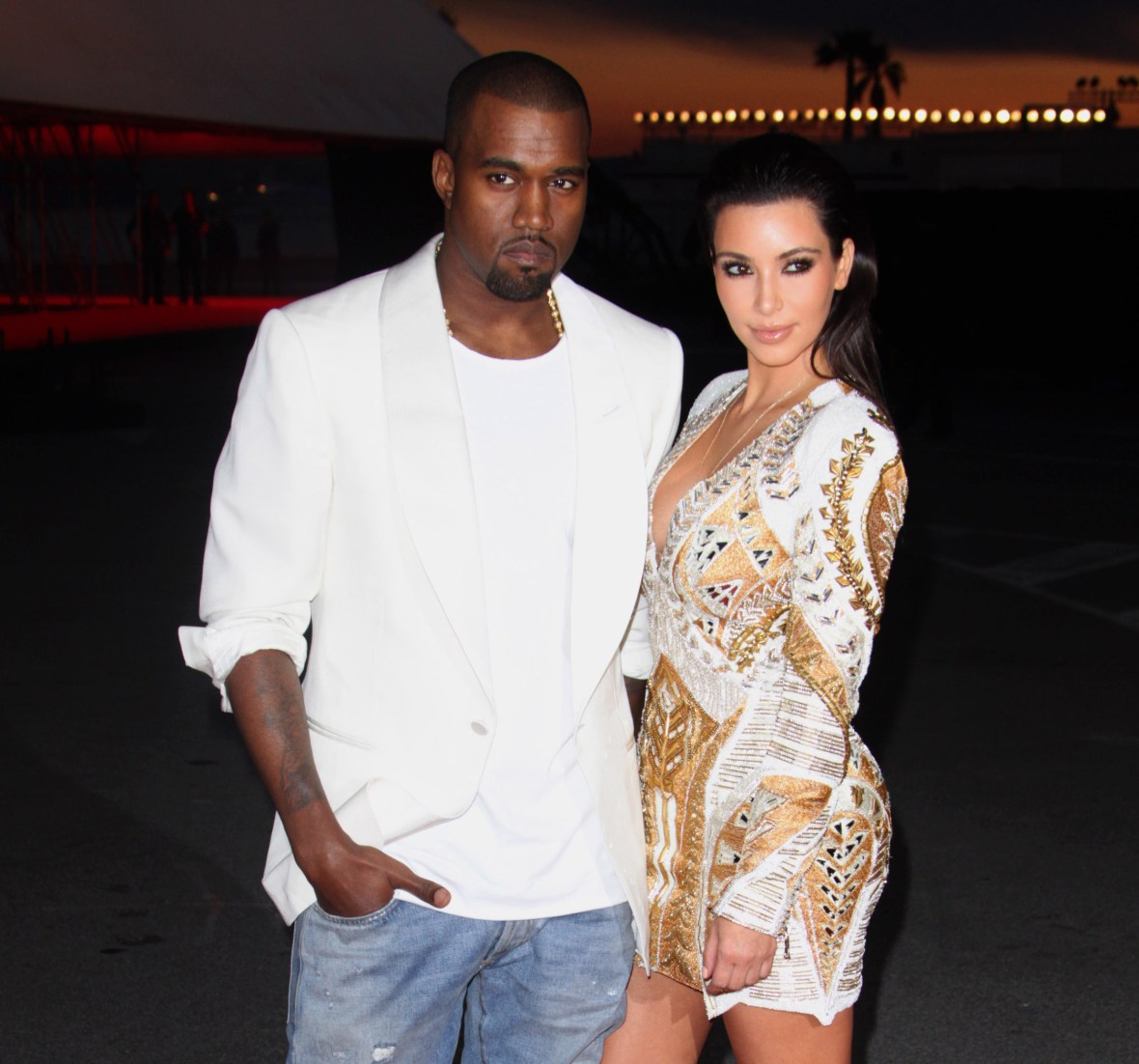 Kim Kardashian and Kanye West in May 2012