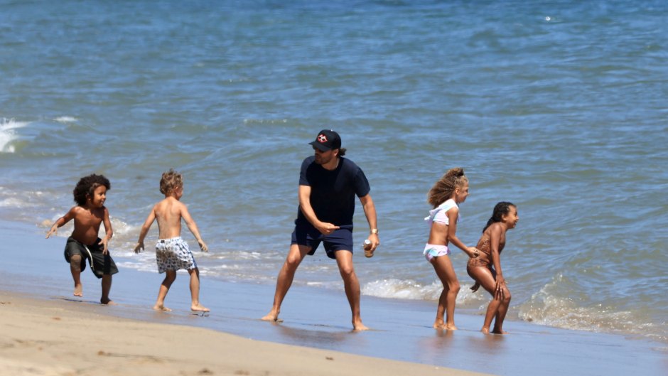 Scott Disick on the Beach With Saint and North West