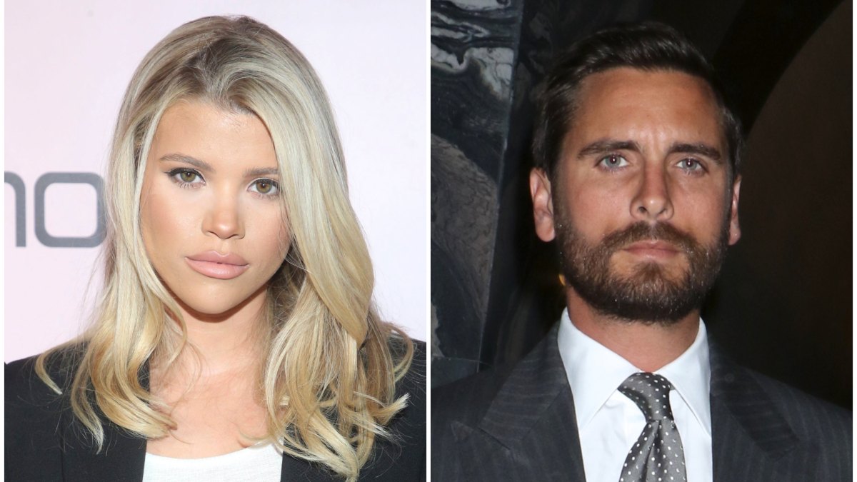 Sofia Richie in Black Suit and White Crop Top Scott Disick wears Suit