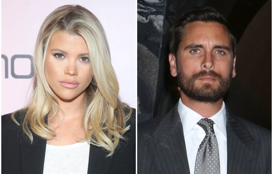 Sofia Richie in Black Suit and White Crop Top Scott Disick wears Suit