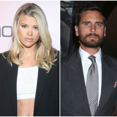 Sofia Richie in Black Suit and White Crop Top Scott Disick wears Suit