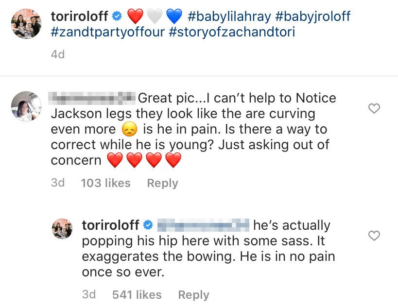 Tori Roloff Responds to Fan's Concern