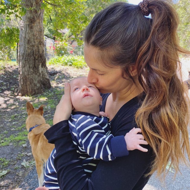Cayley Stoker Kisses Newborn Son
