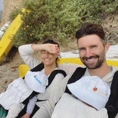 Cayley Stoker and Brandon Jenner With Twins Bo and Sam