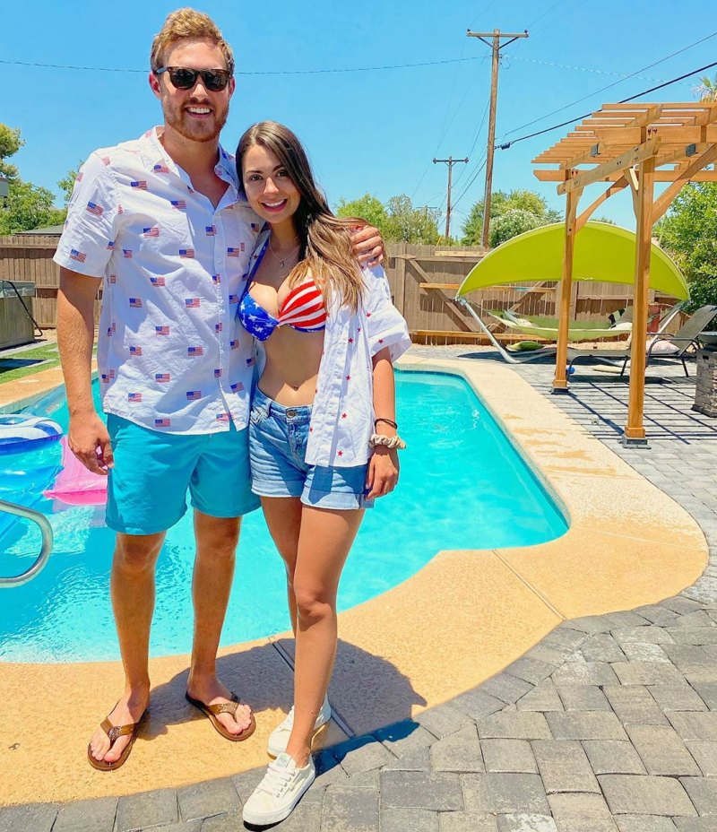 Bachelor Peter Weber and Kelley Flanagan Pose Poolside