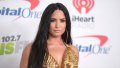 Demi Lovato Looks Serious in Gold Halter Dress and Long Straightened Hair