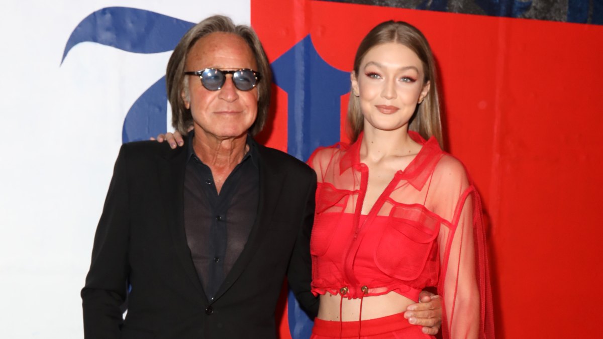 Gigi Hadid Wears Red Two Piece Outfit With Dad Mohamed Hadid