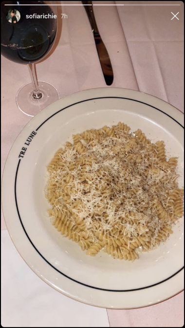 sofia richie pasta