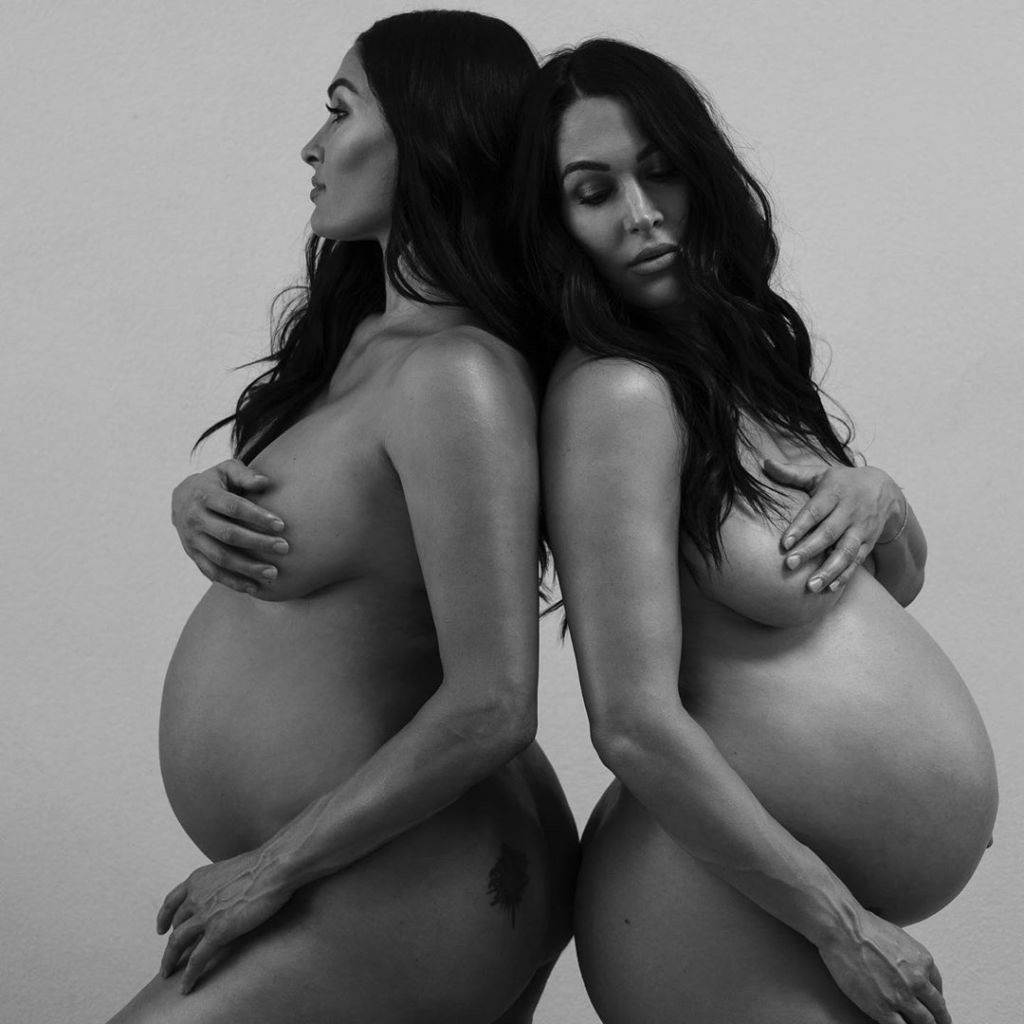 Pregnant Nikki and Brie Bella Pose Nude With Baby Bumps
